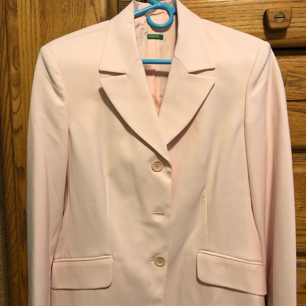 Benetton lined light pink/blush blazer.